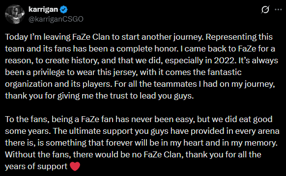 AlexStoneRave's tweet image. 💬 karrigan: “I came back to FaZe for a reason — to create history, and that we did.”

One quote. One legacy.

#CS2 #FaZe #karrigan