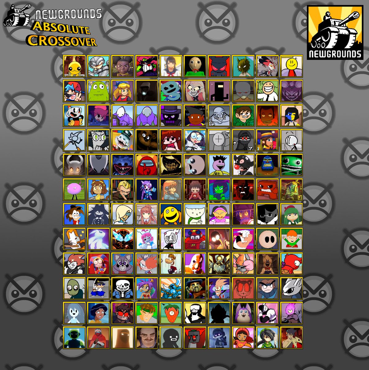 newgroundguest's tweet image. Roster RE-Updated by last time AGAIN X15! #newgrounds #absolutecrossover #crossover #concept #ng #selector #fanfiction