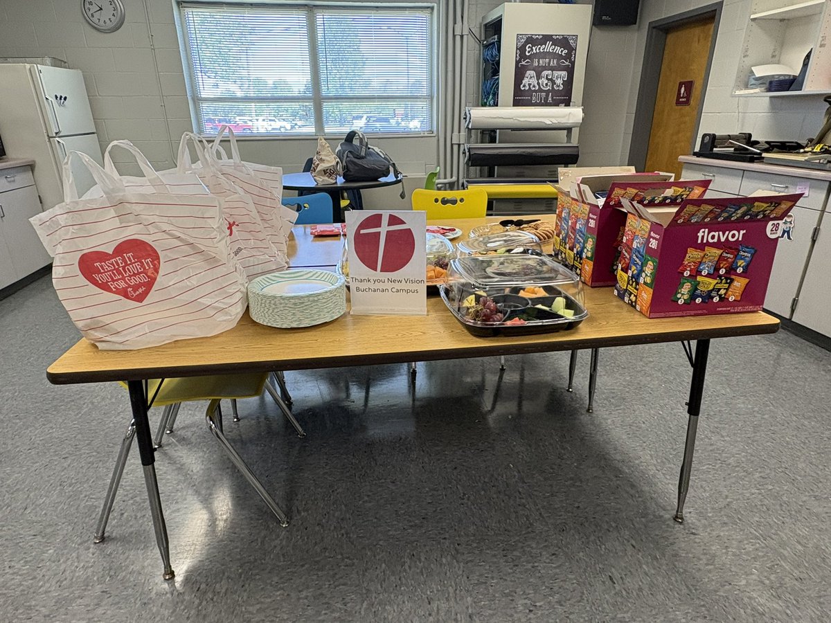 Thank you to New Vision Buchanan Campus for lunch on our first day of testing! 🥳