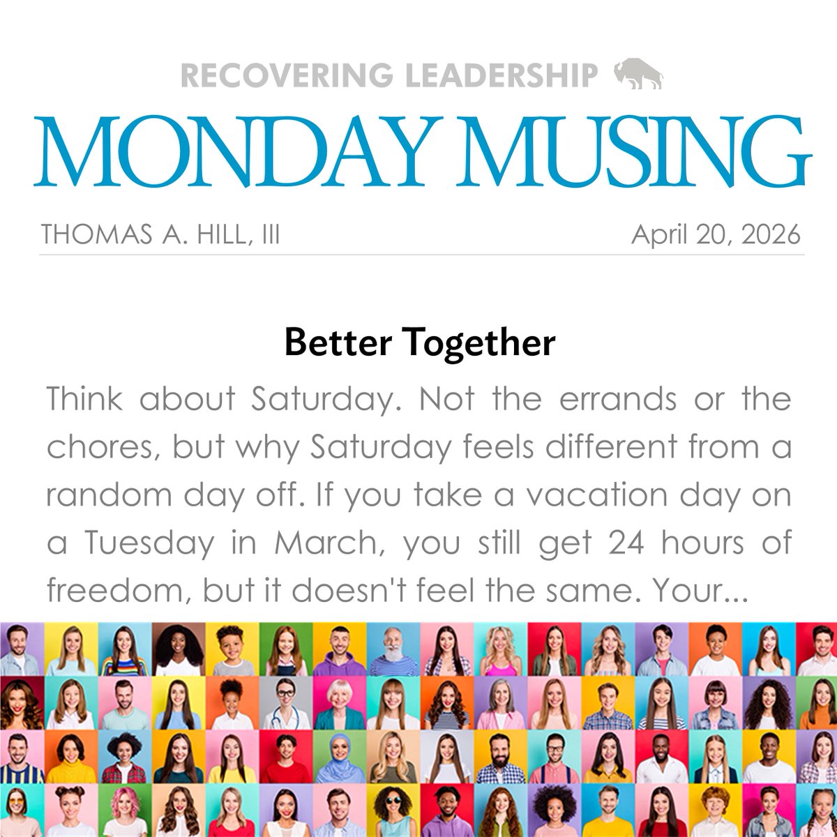 “We are wired for the network.”

Life is better when it’s shared! Read this Monday Musing at thekimmellfdn.org/better-together.