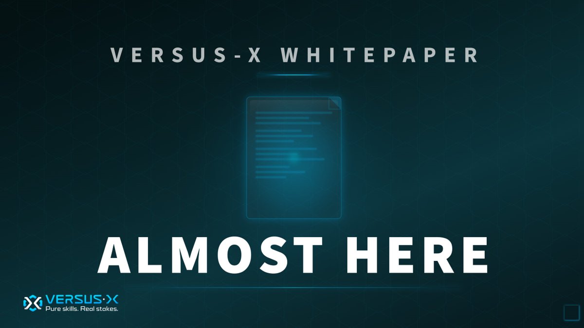PlayVersus_X's tweet photo. The Versus-X Whitepaper drops next. 👀

Inside, you’ll see:
• how a sustainable token ecosystem is structured
• how competitive gaming models are evolving
• how skill-based systems connect players, rewards and gameplay. 

That direction lines up with broader Web3 gaming trends toward sustainable tokenomics and skill-based reward models rather than pure speculation.

The foundation is ready.
Not long now.

If you’re curious about what’s coming, retweet and share this update!

Pure skills. Real stakes.