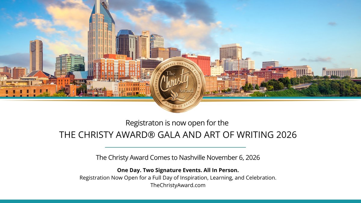ChristyAward's tweet photo. One Day. Two Signature Events. We are so excited to be in person this year for our 2026 events when The Christy Award Comes to Nashville on November 6!! ➡️ Registration for these events is NOW open on https://t.co/qWGQQGRh4H

#ReadGoodBooks #TheChristyAward #ChristianFiction https://t.co/x67x3kPGap