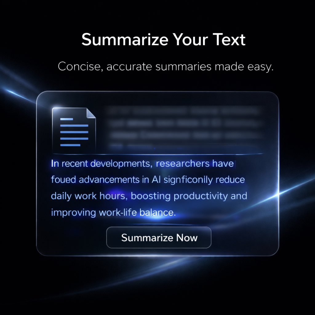 TecnoVFold's tweet image. Most people read everything.
Smart people read what matters.

Drop in any text.
Get a clean, sharp summary in seconds.

Less noise. More clarity.

#Productivity #AI #WorkSmart #Atomesus