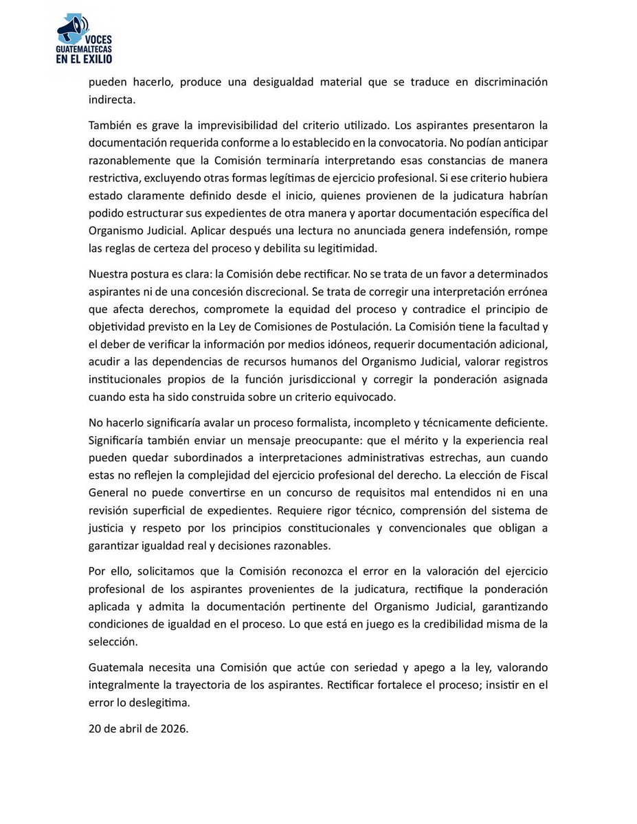 La Comisión de Postulación volvió a torcer el proceso: evalúa a jueces como si fueran litigantes, ignorando que por ley no pueden litigar. No es un tecnicismo, es una distorsión que rompe la igualdad y mancha la elección. Rectificar no es opcional, es lo mínimo para no seguir