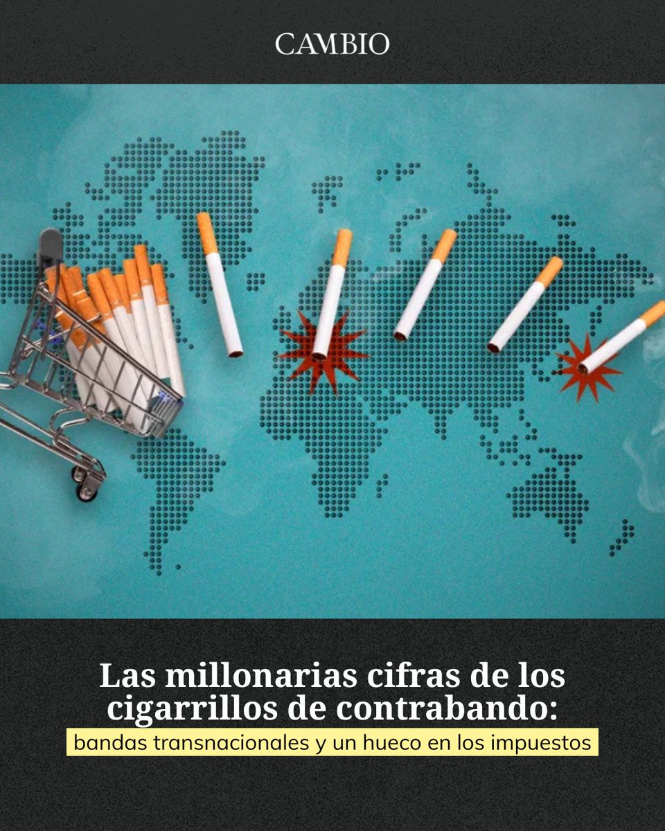 estoescambio's tweet photo. En el país, cuatro de cada diez cigarrillos que se consumen son de contrabando, un problema que esconde detrás estructuras criminales transnacionales, economías ilegales y un mercado que viene creciendo en Colombia y la región en los últimos años. ¿Cómo se mueve el mercado de cigarrillos ilegales y cuál es su impacto en nuestra economía?

https://t.co/isxCzRHMb4
