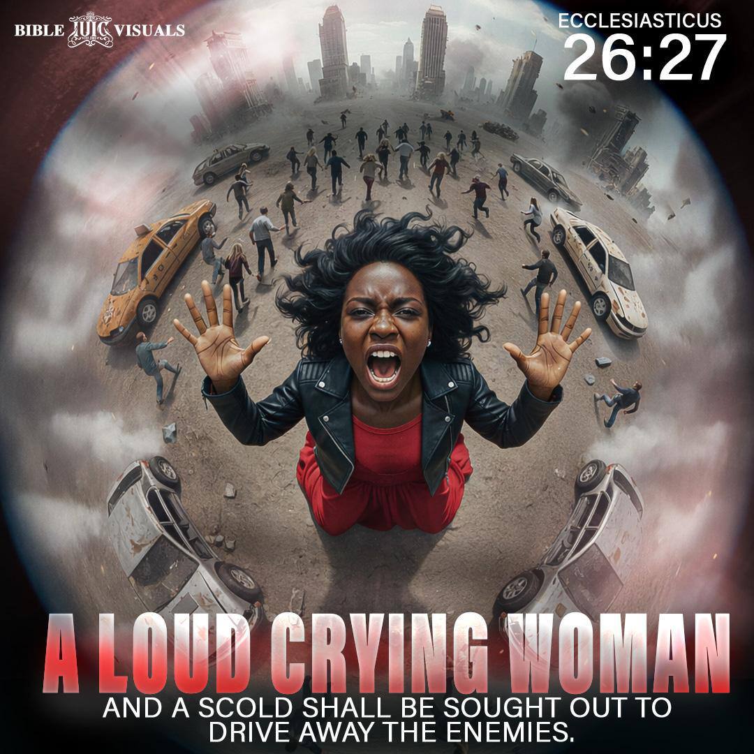 IUICVIRGINIA's tweet image. Ecclesiasticus 26:27 A loud crying woman and a scold shall be sought out to drive away the enemies.

#DailyBread #BibleVisuals #Bible #Scriptures #IUIC #Israelites