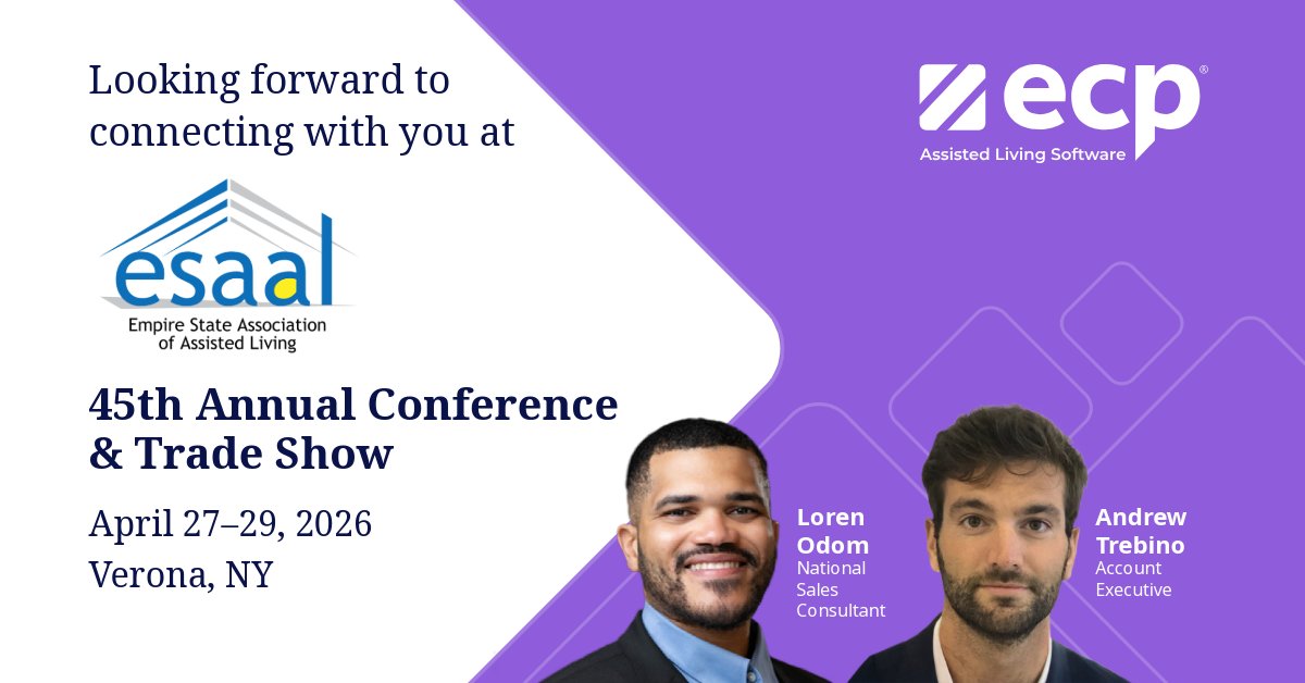 ExtendedCarePro's tweet photo. Don’t miss ECP at ESAAL 2026:

Safer Med Passing, Happier Residents: Using AI to Reduce Med Errors
Tuesday @ 4:15 PM

Loren Odom will share strategies to improve med passing &amp; reduce errors in senior living.

Stop by and see how ECP connects occupancy, billing, and resident care. https://t.co/kW7ZheOvXU