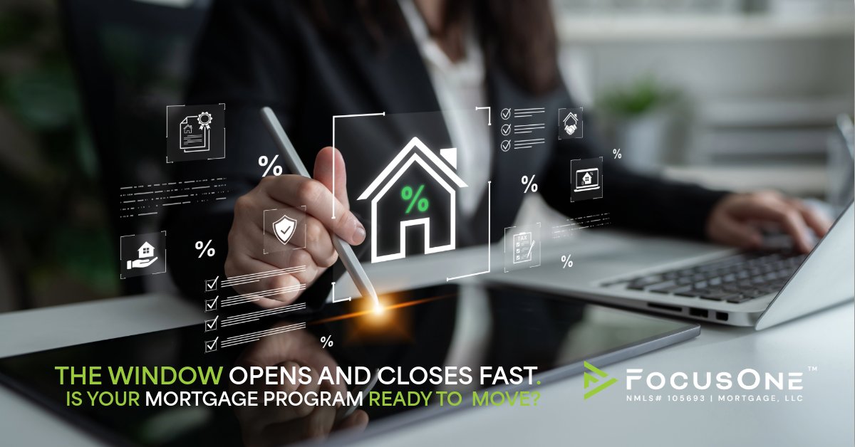 FocusOneNow's tweet photo. Mortgage volume doesn't build gradually. It comes in waves.

And when borrowers move, they go to whoever can respond first.

New blog from @FocusOneNow: what it actually takes to be ready when the window opens.

🔗 https://t.co/ExasVFJsyl

#CreditUnions #MortgageLending #CUSO https://t.co/124drt1iaU