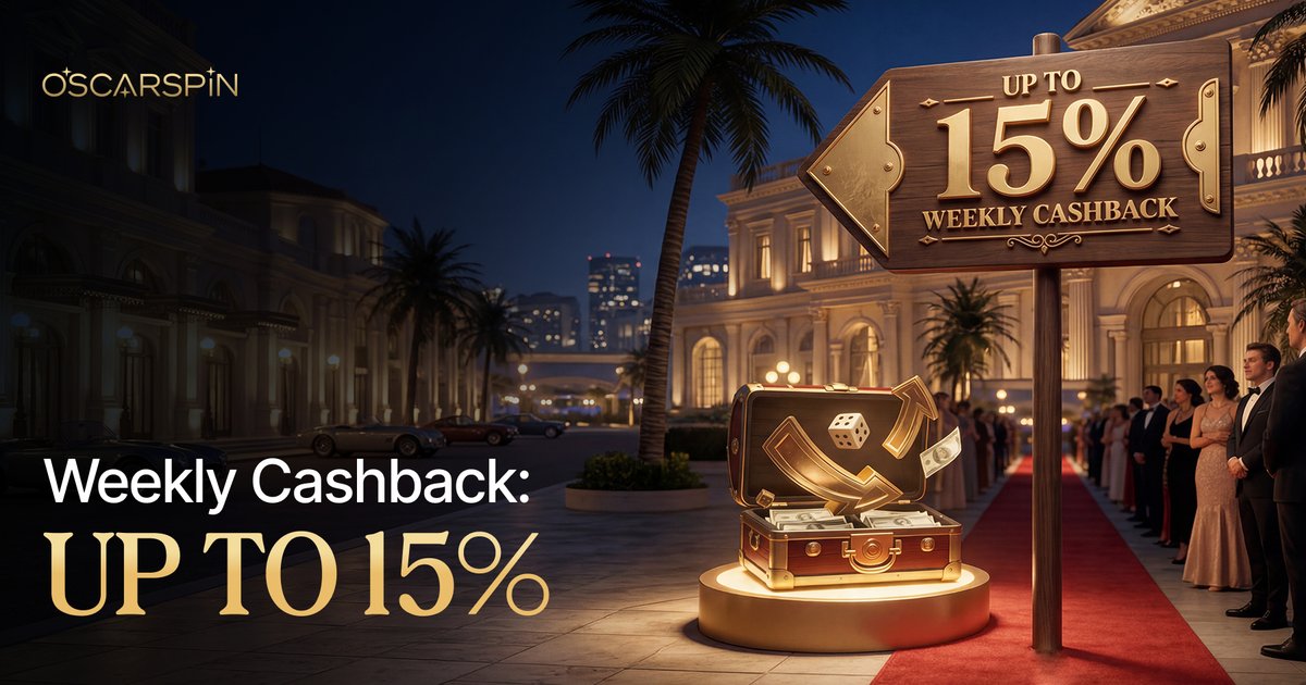 CasinoOscarspin's tweet image. 💰 Weekly Cashback: Up to 15% 💰

Weekly #Cashback never stops! Keep playing your favorite #games and get a portion of your play back!

🔥 Keep spinning and enjoy up to 15% returned to your balance every #week 🔄

#CasinoCashback
