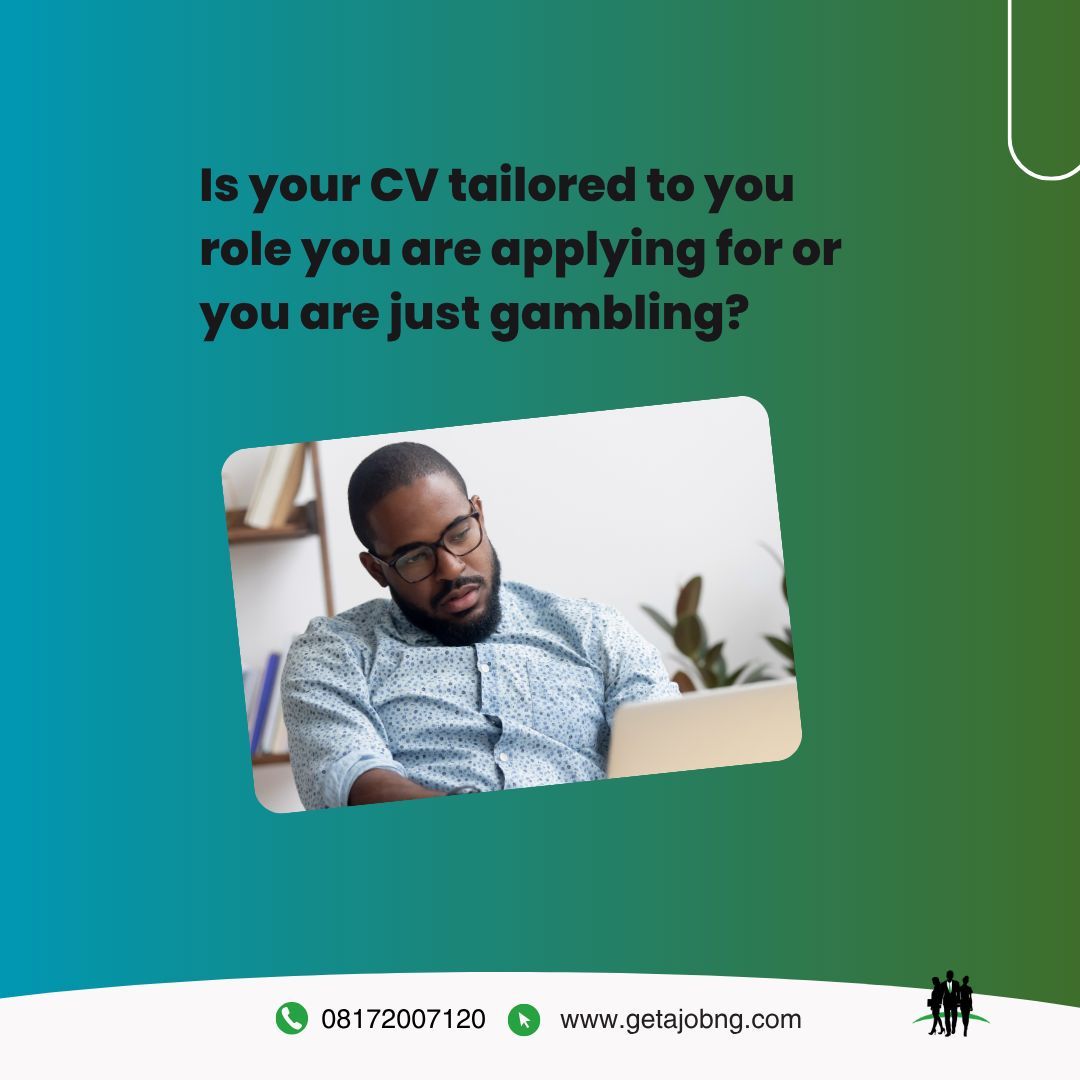 getajobngr's tweet image. Don't take a guess on job applications. 

Recruiters  knows exactly  what they are looking for and your resume must speak for itself. Don’t just apply; make an impression. Tailor your CV and cover letter for each role. 

#CareerTips #NaijaJobs