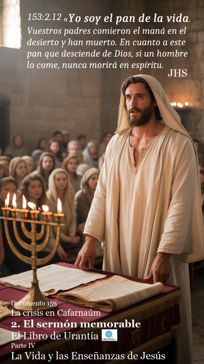 UrantiaSomos's tweet image. #EvangelioDeHoy #Fe #Dios #Espiritualidad

«He venido para proclamar la libertad espiritual, enseñar la verdad eterna y fomentar la fe viviente.»
#Jesús 

La crisis en Cafarnaúm
2. El sermón memorable (continuación)

(1710.4) 153:2.6 «Cuando no pudisteis encontrarme después del