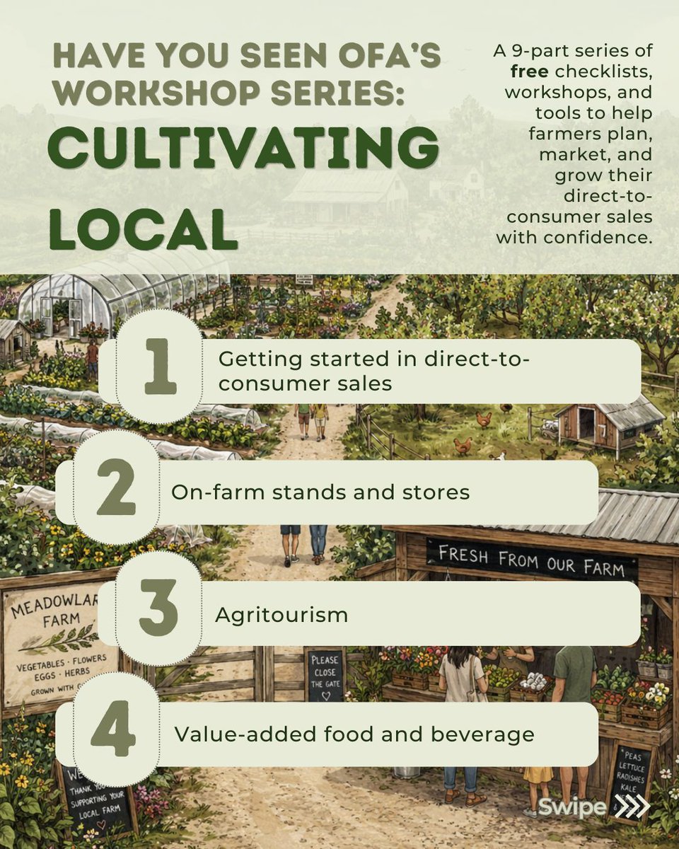 GreyAgServices's tweet photo. Thinking about selling direct from your farm or expanding what you already do?

The Ontario Federation of Agriculture's (OFA) Cultivating Local series is a 9-part collection of free materials. Explore the workshops on YouTube and download the booklet here: https://t.co/bW2I1fU0Ns https://t.co/2PH4rjPxhl