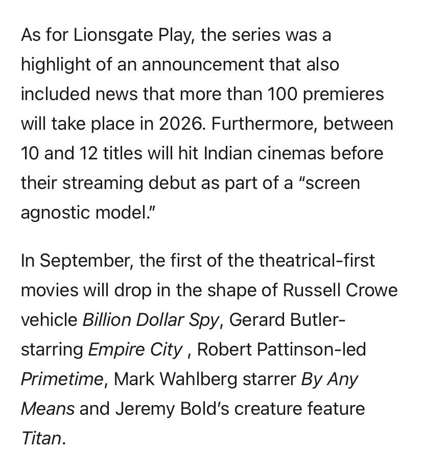 Lance Oppenheim’s PRIMETIME, starring and produced by Robert Pattinson, is reportedly set to be released in September 2026. 

(deadline.com/2026/04/lionsg…)