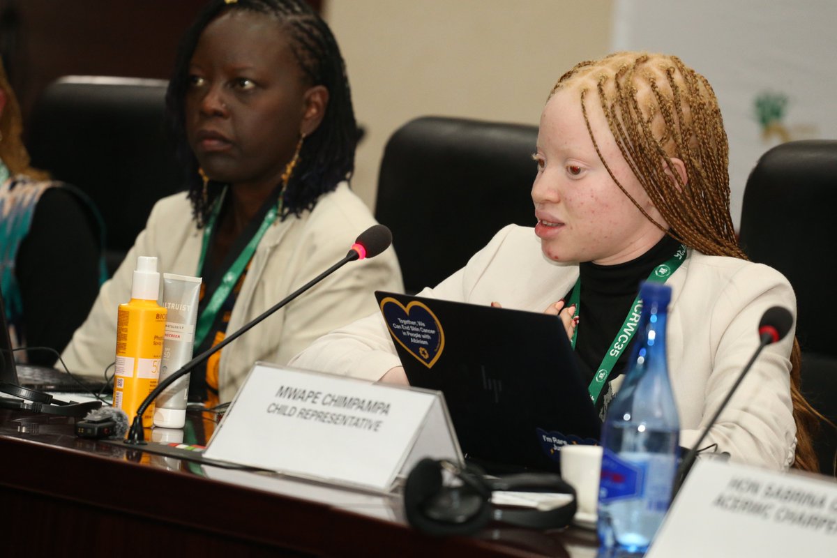 acerwc's tweet image. Mwape Chipampa, a child representative from Zambia, delivered a powerful reflection on the lived experiences of children with #albinism, highlighting persistent challenges across schools, communities, and healthcare systems.

#ACERWC47 #AfricaFit4Children