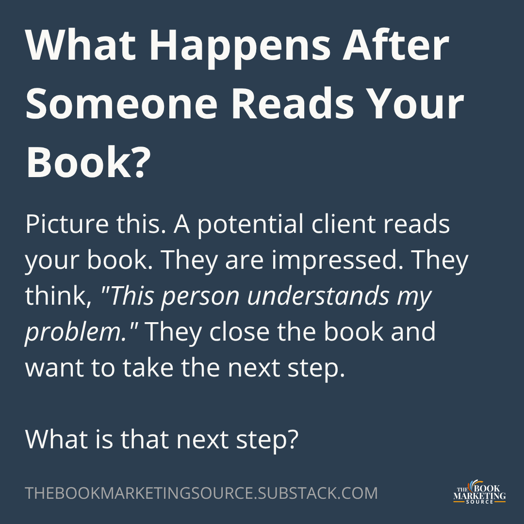 bookmktgsource's tweet photo. What happens after someone reads your business book and wants to take the next step?

For most authors, the honest answer is: nothing.
The book is not the problem. The infrastructure behind it is.

More on Substack this week. https://t.co/iCx5wLLmSH