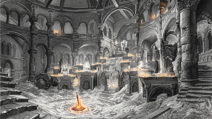 KyaryBeamEX's tweet image. Firelink Shrine - Dark Souls 3
 (DS3 is my fav)

Start - 2022
Finished - 2026

'Nanquim', coal, watercolor and chinese ink.

#Darksouls3 #darksouls #soulslike #fromsoftware #firelinkshrine