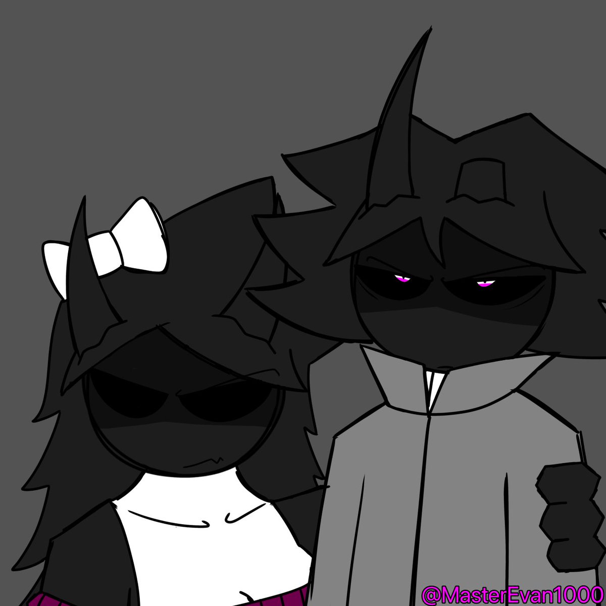 MasterEvan1000's tweet image. 🤍Sibling Love💜
(This one meme I’ve seen and wanted to do and was too lazy to do it all in one image)
.
#myart #myartwork #doodles