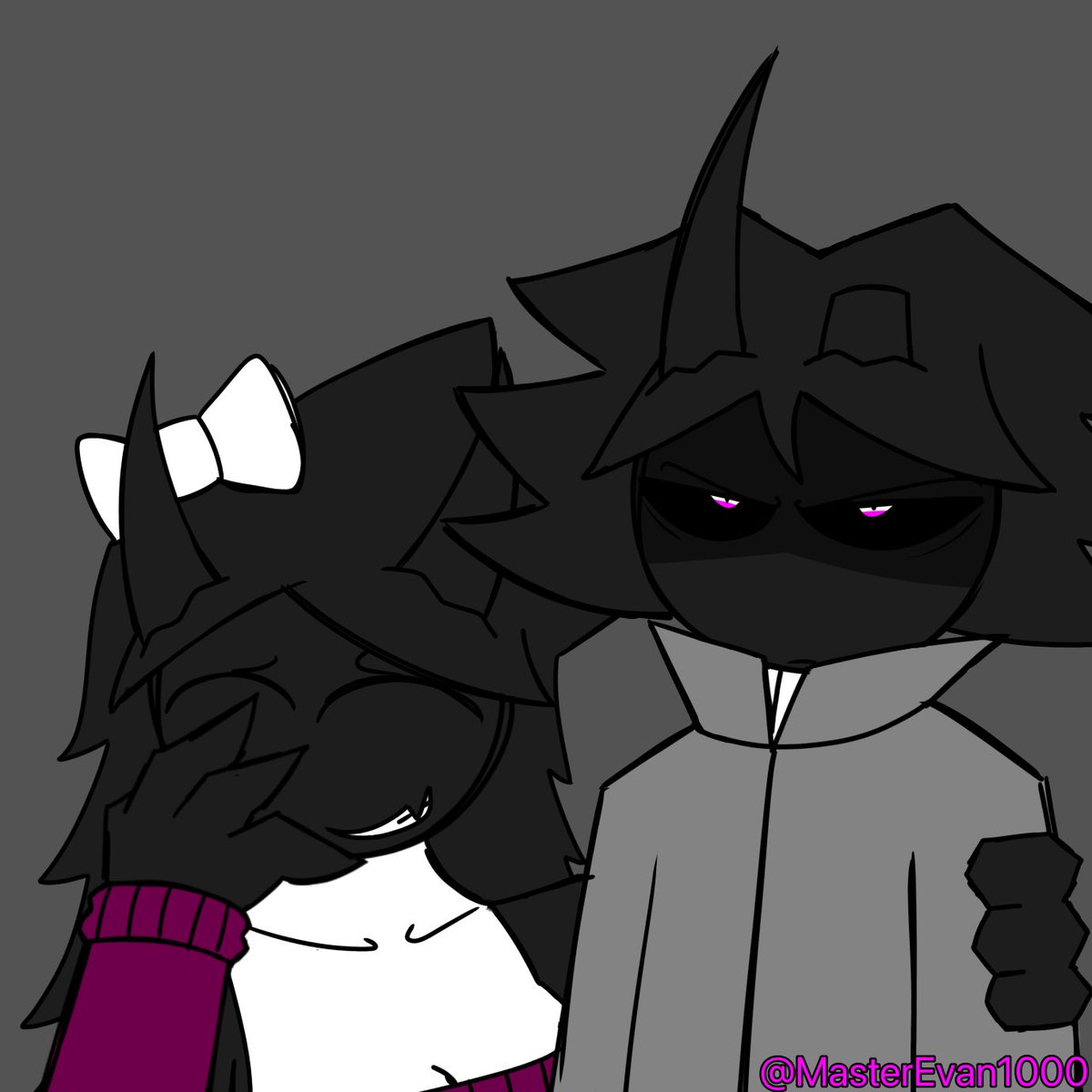 MasterEvan1000's tweet image. 🤍Sibling Love💜
(This one meme I’ve seen and wanted to do and was too lazy to do it all in one image)
.
#myart #myartwork #doodles