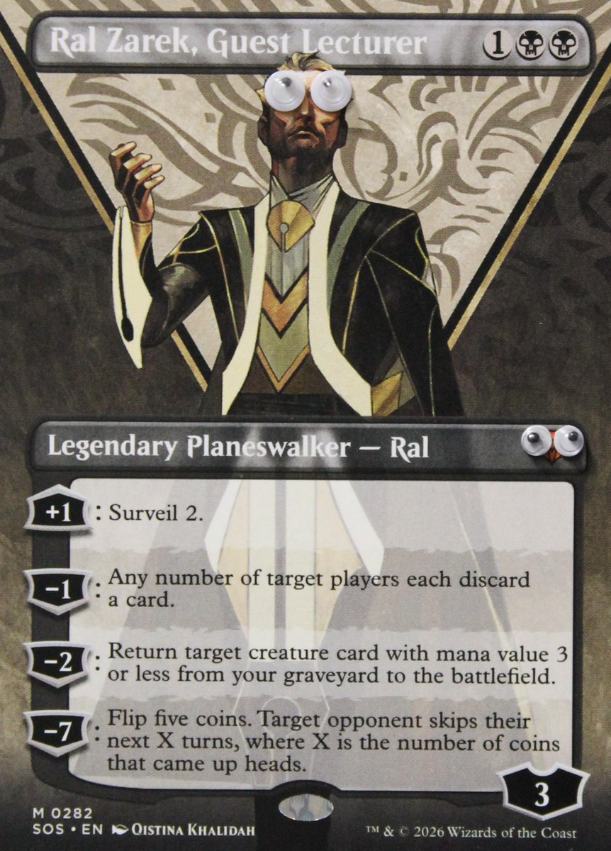 MagicGooglyEyes's tweet image. Oh my, who's this guy and how do I take his...class.

#RalZarekGuestLecturer #MTGStrixhaven #mtg #MagicTheGathering