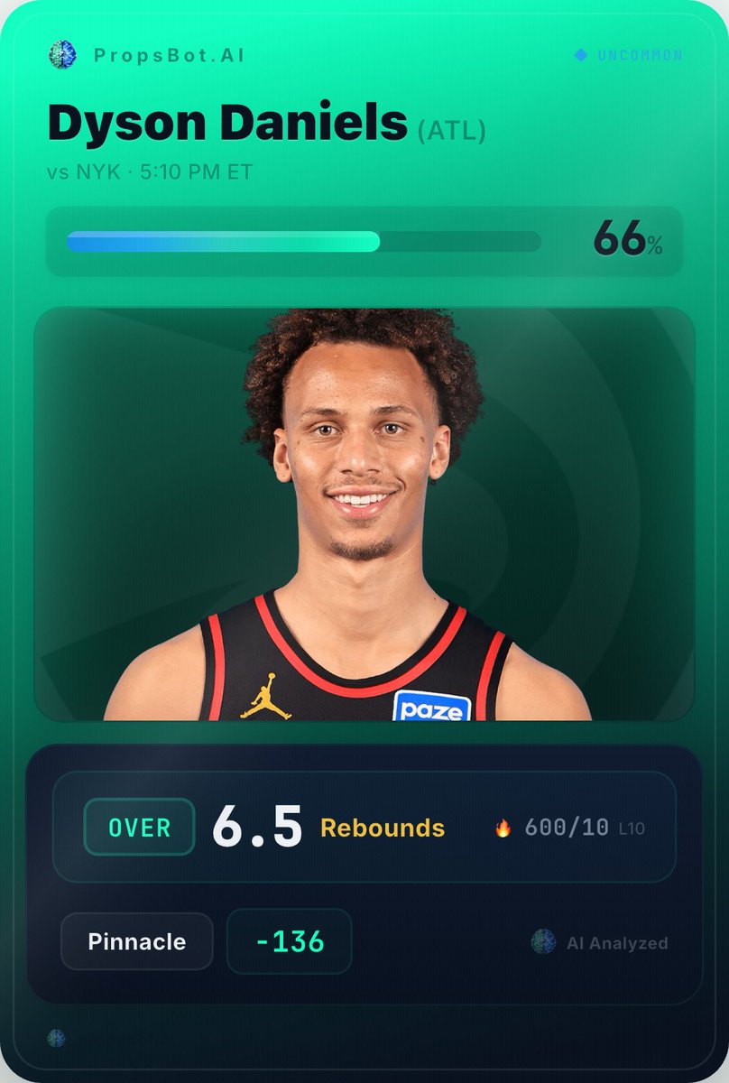 DailyFreePlays's tweet image. Dyson Daniels is smashing the OVER 6.5 rebounds with ease lately.

Exclusively powered by @Propsbotai

link.propsbot.ai/cvzDkkUbmRb

#NBA #Basketball #SportsBetting #ScottieBarnes #NBAPicks #PropsBetting #Rebounds