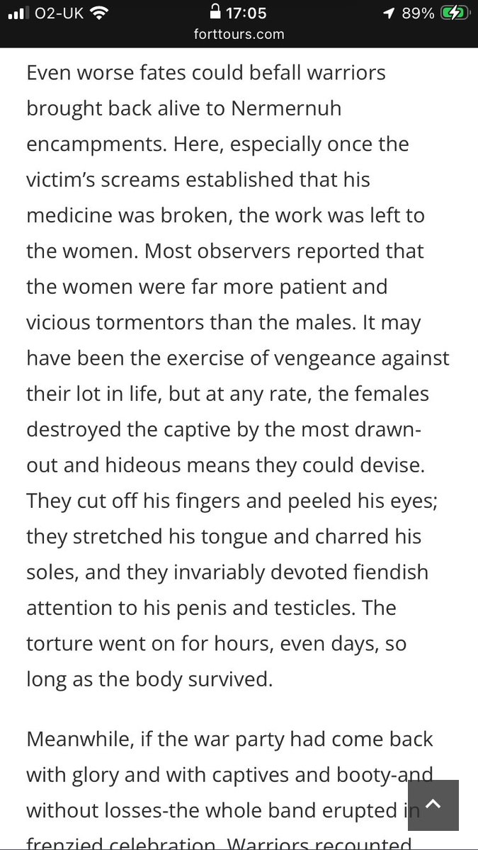 Stephen1494712's tweet image. People still think that #NativeAmericans were peaceful, &amp;amp; just hunted &amp;amp; helped maintain the balance of Nature. They perpetrated despicable acts against those they fought or found &amp;amp; took as prisoners. This included sexual violence against both sexes.

forttours.com/pages/torture.…
