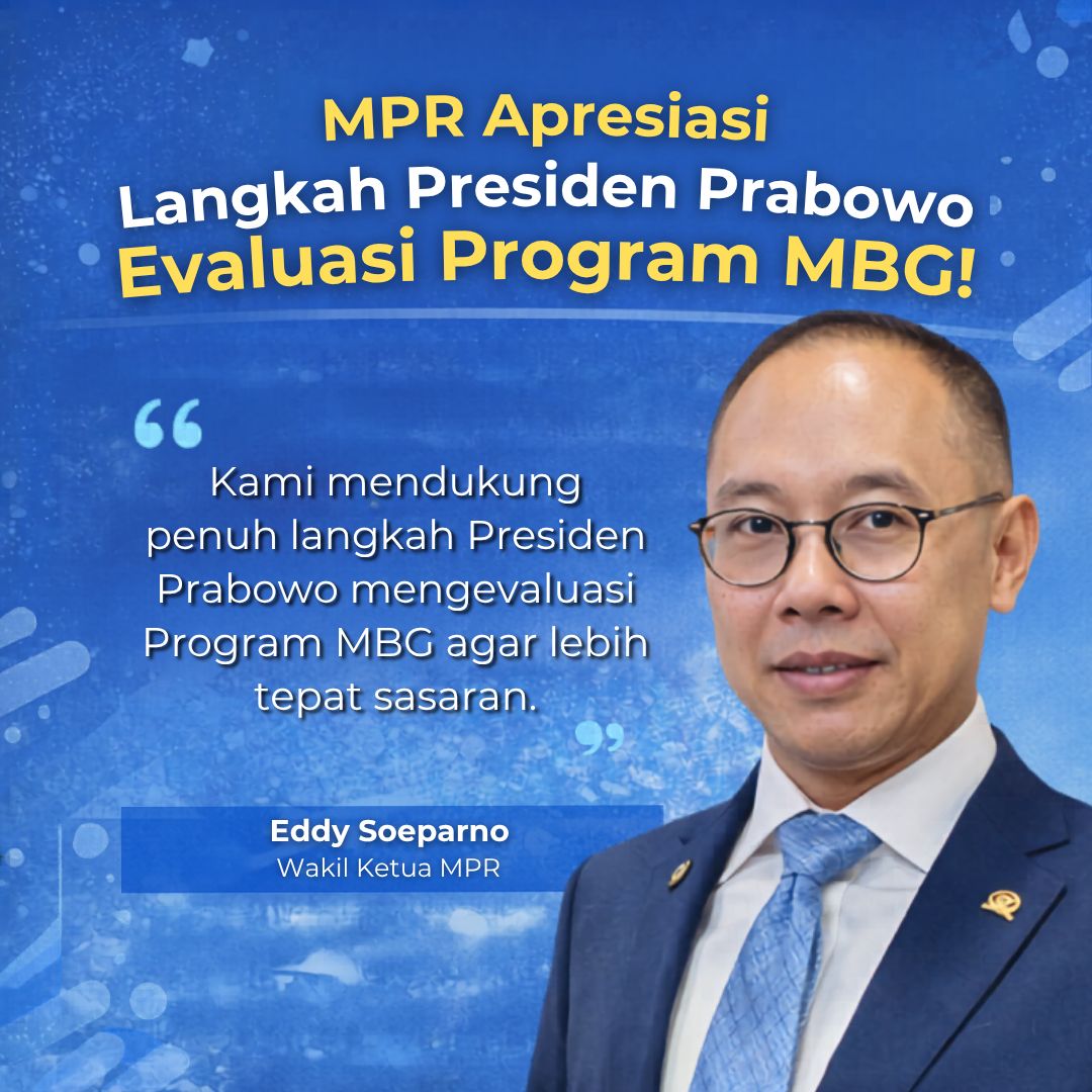 DamiIndana's tweet photo. MPR memberikan apresiasi penuh atas Komitmen evaluasi MBG agar program ini lebih tepat sasaran, efektif, dan berkualitas bagi anak bangsa.
#MakanBergiziGratis #IndonesiaSehat https://t.co/bbTdxw5RaG
