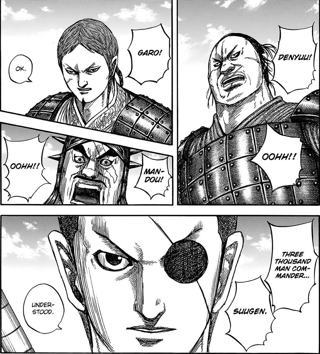 ShinMv7's tweet image. Denyuu Garo Mandou and Shuugen are now Three Thousand Man Commanders!!Congrats👏👏👏!!!

#Kingdom
#キングダム