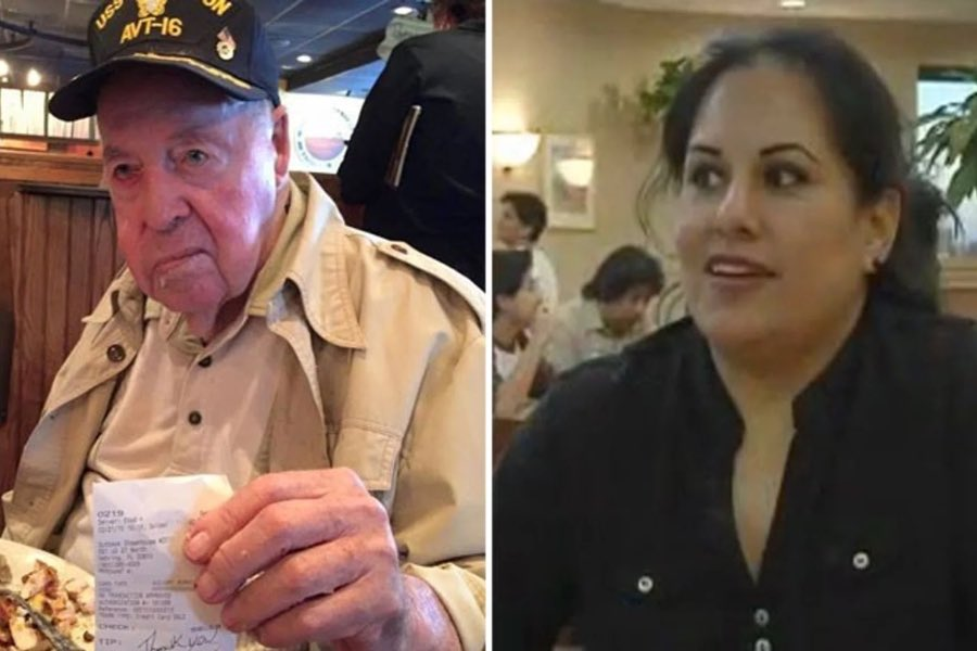 seanwei001's tweet image. 在德克萨斯州，一位脾气暴躁的老退伍军人连续7年每天都在同一家小餐馆用餐。  

沃尔特·“巴克”·索尔斯总是不断抱怨食物，从不微笑，也从未留下过一次小费。  

尽管如此，一位名叫梅丽娜·萨拉扎的女服务员无论如何都继续善意地对待他，而其他员工则避开他。