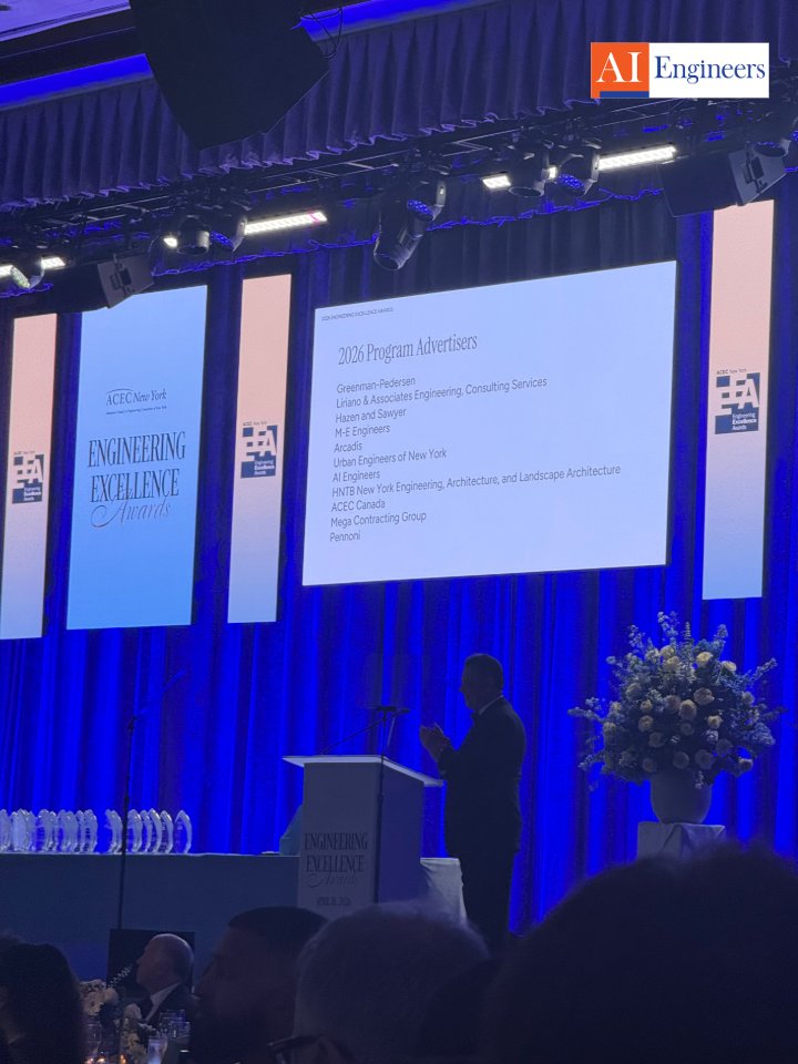 AI_Engineers's tweet image. AIE was honored to receive a Gold Award at the 2026 Engineering Excellence Awards Gala on Saturday for our work on the emergency stabilization of the subsurface vault at 22 Reade Street for NYCDDC.

#ImprovingLifeByDesign #Engineering #Inspection #3DScanning #Technology