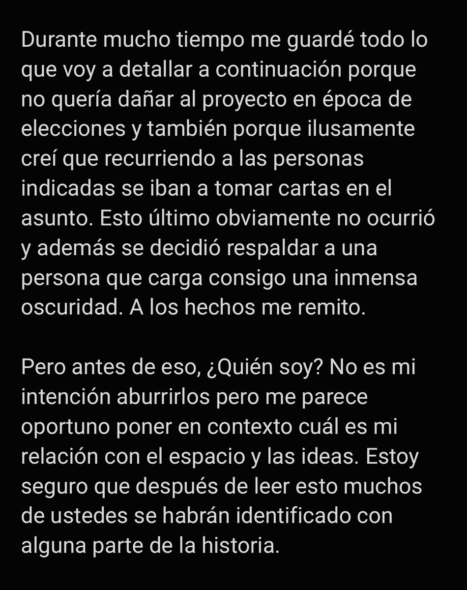mis2centavos's tweet photo. Acá les dejo lo que acaba de publicar el libertario arrepentido @Luchoofg sobre @isidrobonicatto, @agustinromm y @Turios. 

Por si se borra. https://t.co/1X1RbMNH6j