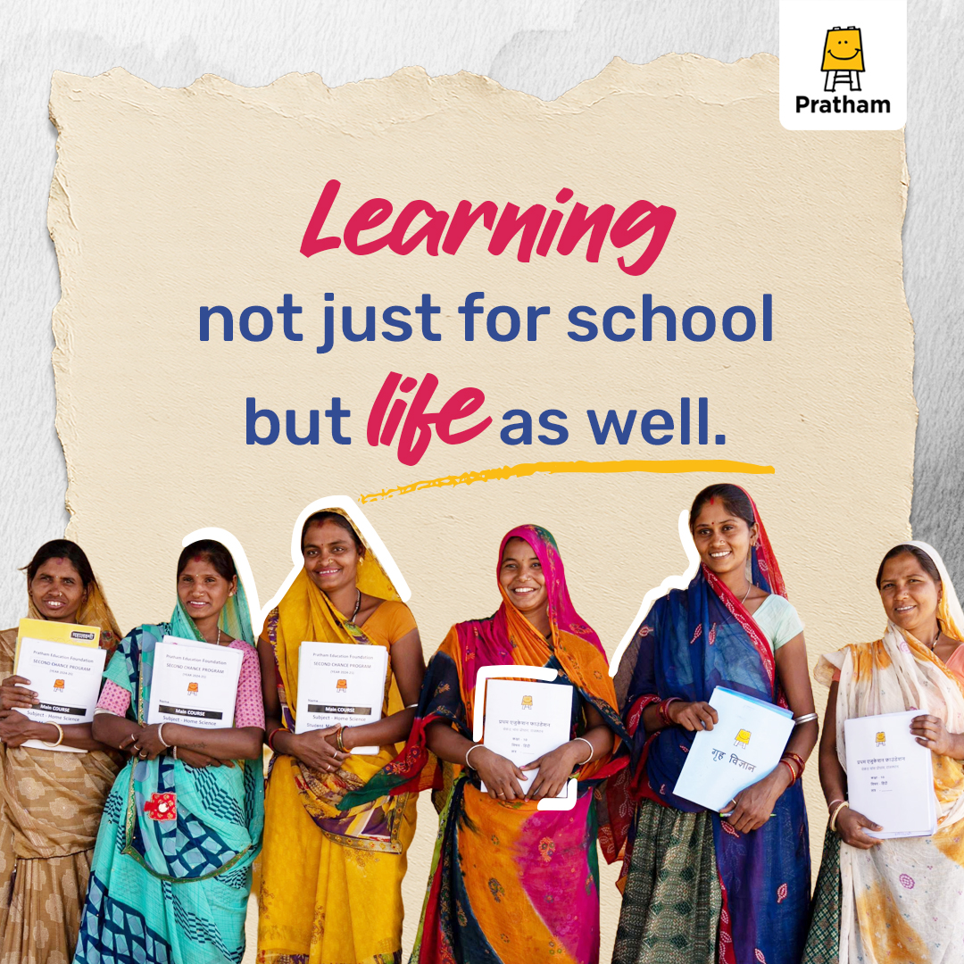 Pratham_India's tweet image. Onto their second chance, out-of-school women &amp;amp; girls are deciding that their learning path has just begun once again. The Pratham-Jameel Second Chance programme enables these women to complete Grade 10, opening pathways to further #learning, skilling &amp;amp; livelihood opportunities.