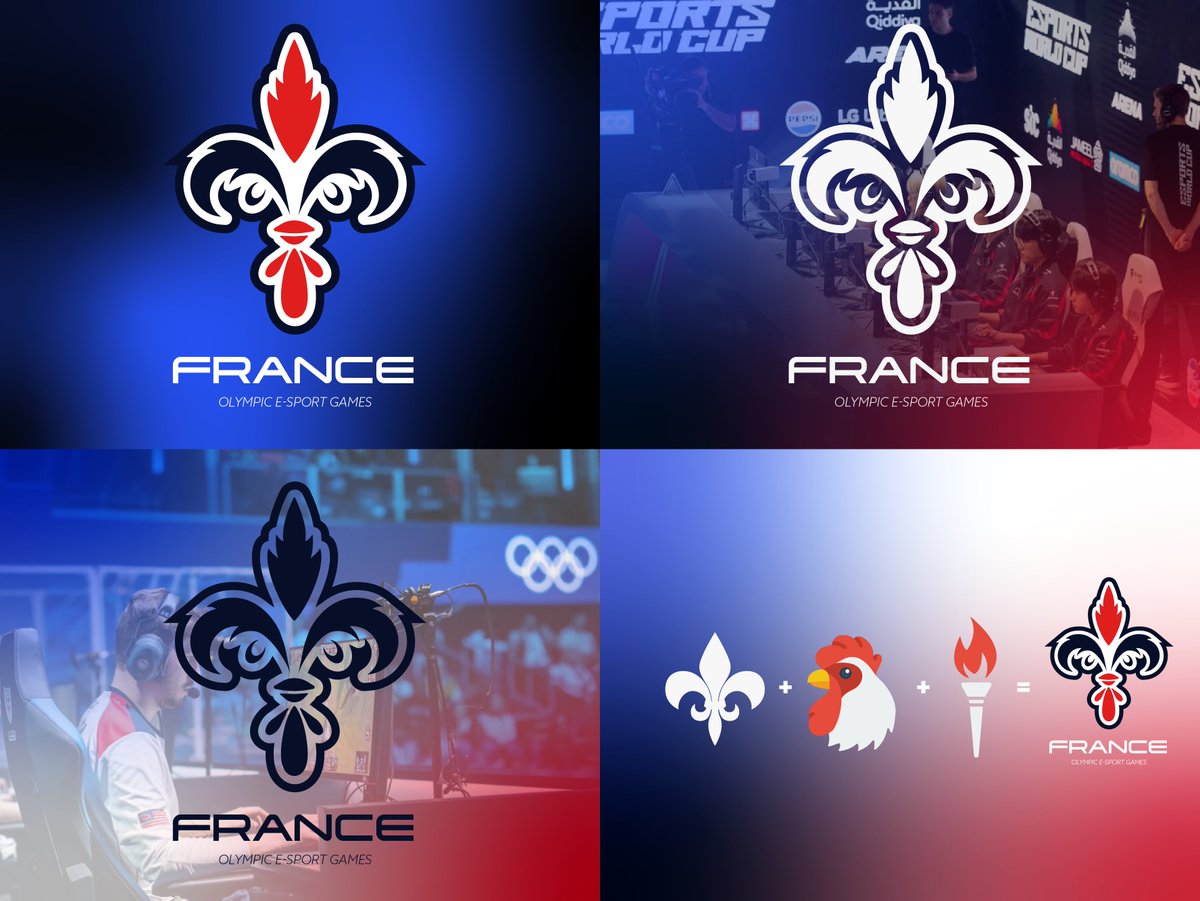 safish_eye's tweet image. Ma dernière réalisation : un logo fictif pour la bataille de logo de @BaloPrisonnier 
Le but ? 
➡️ Créer un logo pour représenter l’équipe de France au jeux olympiques d’e-sport. 

#graphiste #logo