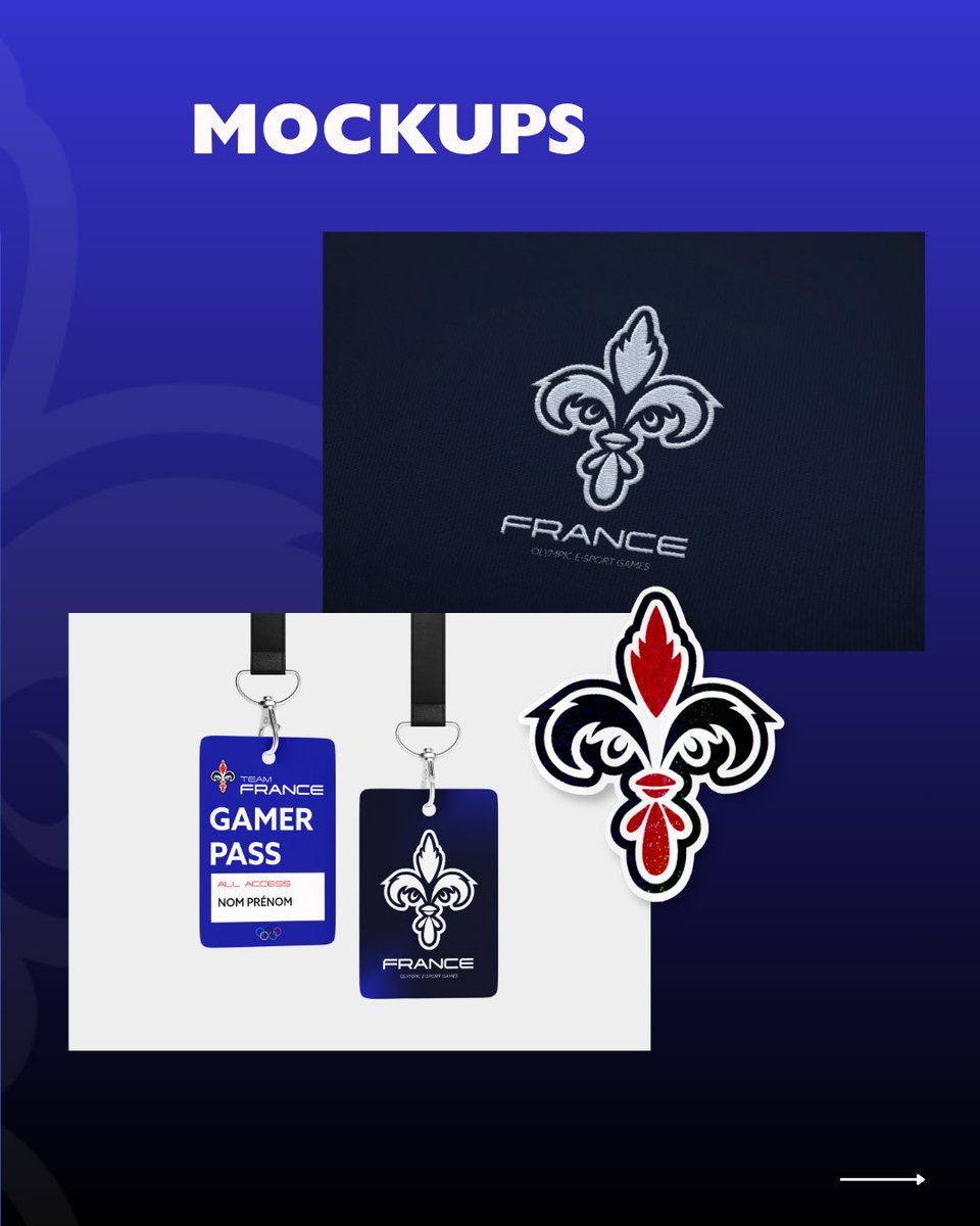safish_eye's tweet image. Ma dernière réalisation : un logo fictif pour la bataille de logo de @BaloPrisonnier 
Le but ? 
➡️ Créer un logo pour représenter l’équipe de France au jeux olympiques d’e-sport. 

#graphiste #logo