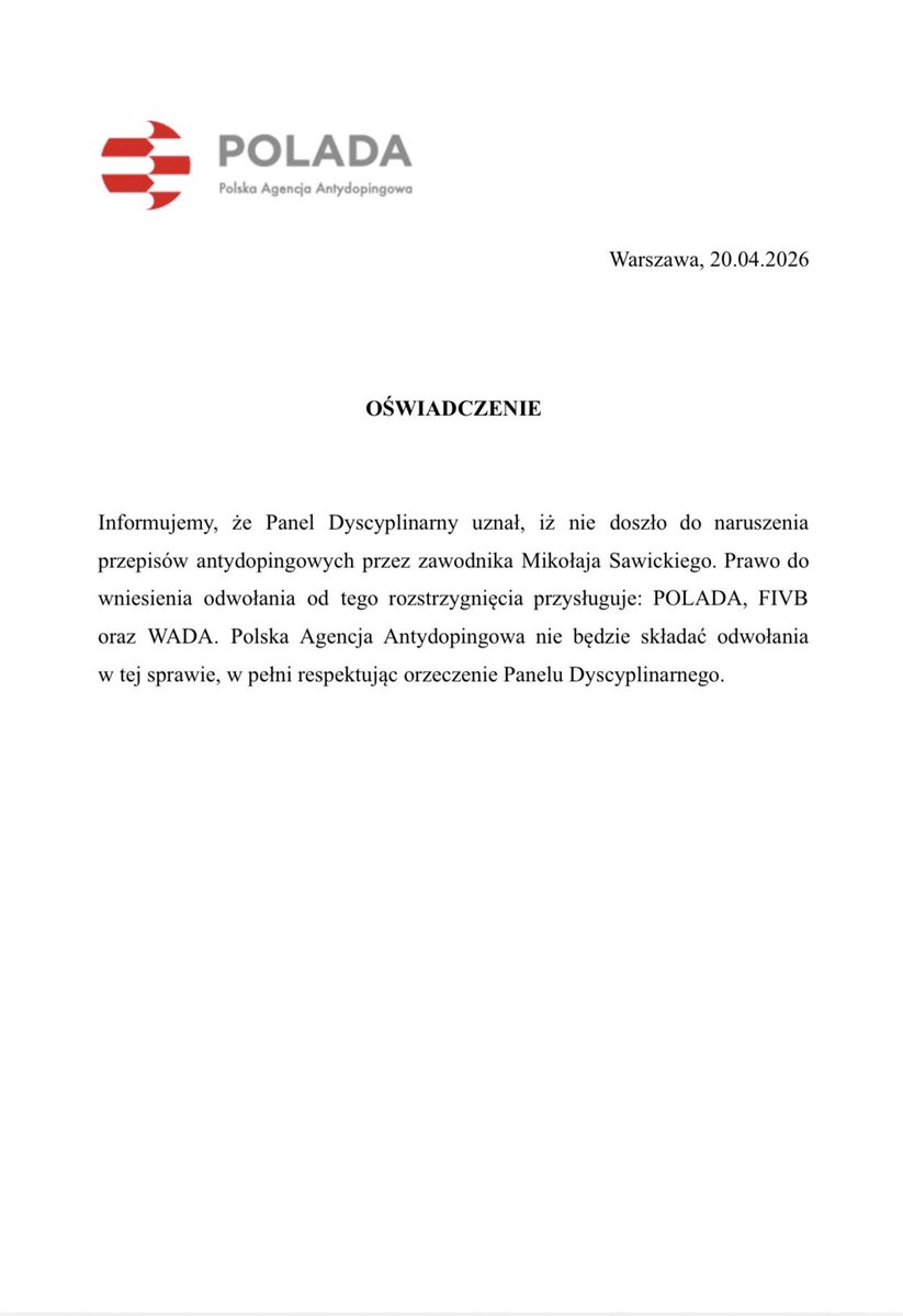 Polska Agencja Antydopingowa tweet media