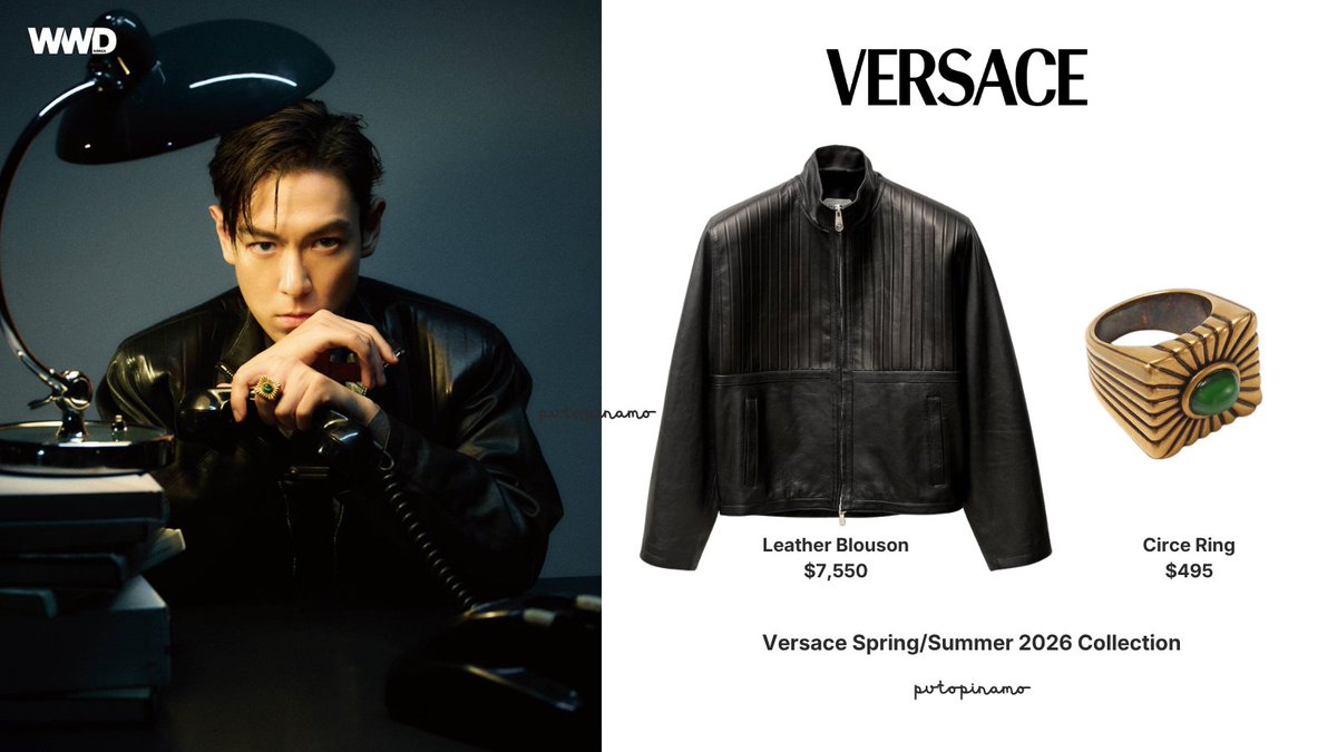 puTOPinamo's tweet image. T.O.P wearing VERSACE Spring/Summer 2026 Collection for WWD Korea May 2026 Issue.

• Leather Blouson Jacket
• Circe Ring

T.O.P ANOTHER DIMENSION OUT NOW
#WelcomeToAnotherDimension
#ANOTHER_DIMENSION #TOP
