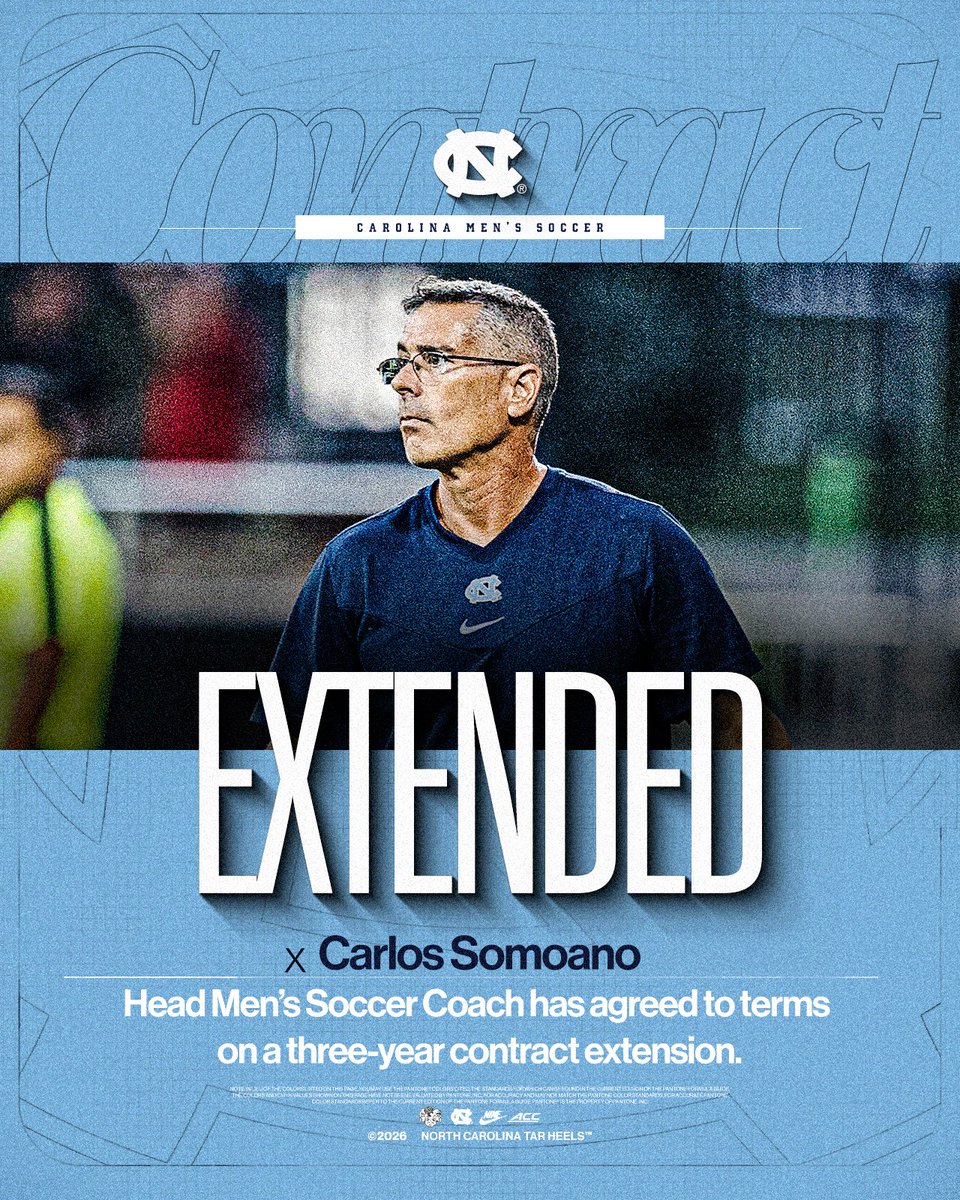 𝑬𝒙𝒕𝒆𝒏𝒅𝒆𝒅 ✍️ 

Head Coach Carlos Somoano has signed a three-year contract extension, through the 2029 season.   

#GoHeels
