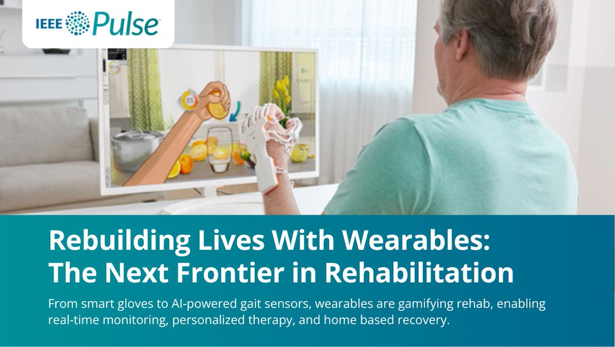 IEEEembs's tweet image. Wearables are redefining rehabilitation - bringing smarter, more personalized recovery to patients worldwide.

Read more in IEEE Pulse: bit.ly/41Nj2ip.

#WearableTech #Rehab #DigitalHealth