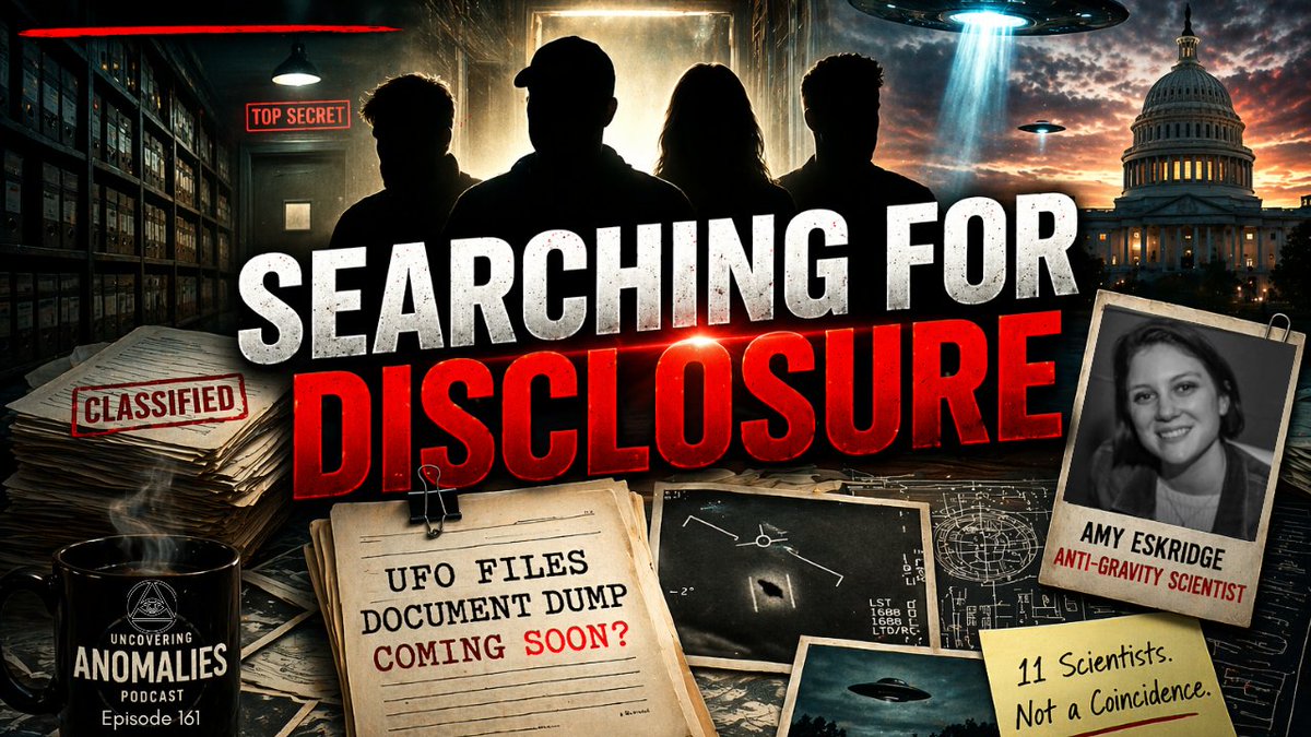 Episode 161 is live 🛸

Adam, Topher, Nick, and Syd discuss UFO disclosure, potential document dumps, and the story of Amy Eskridge.

Is the public about to be handed the truth… to figure out ourselves?

Links in the comments 👇