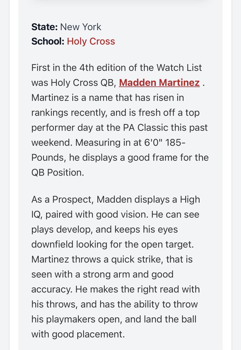 Madden Martinez QB ‘27 tweet media