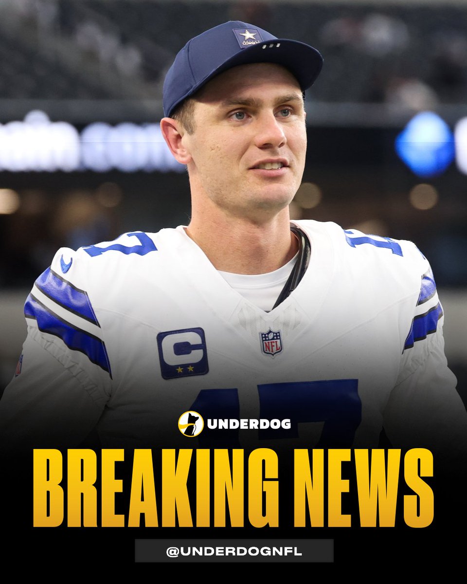 UnderdogNFL's tweet photo. K Brandon Aubrey to sign a 4-year, $28M extension with the Cowboys. https://t.co/JNpN3aBZam
