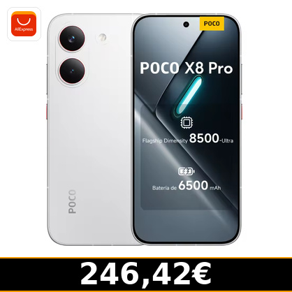 ofertonacas's tweet image. POCO X8 Pro 256GB [Desde España]

✅ Ahora: 246,42€

¿Recomienda Ofertonacas?
🛒 Valoración de producto positiva. Buena oportunidad si te encaja

🔗 s.click.aliexpress.com/e/_c44KLltJ
🖥 t.me/ofertonacas

#AliExpress #chollos #ofertas #deal
