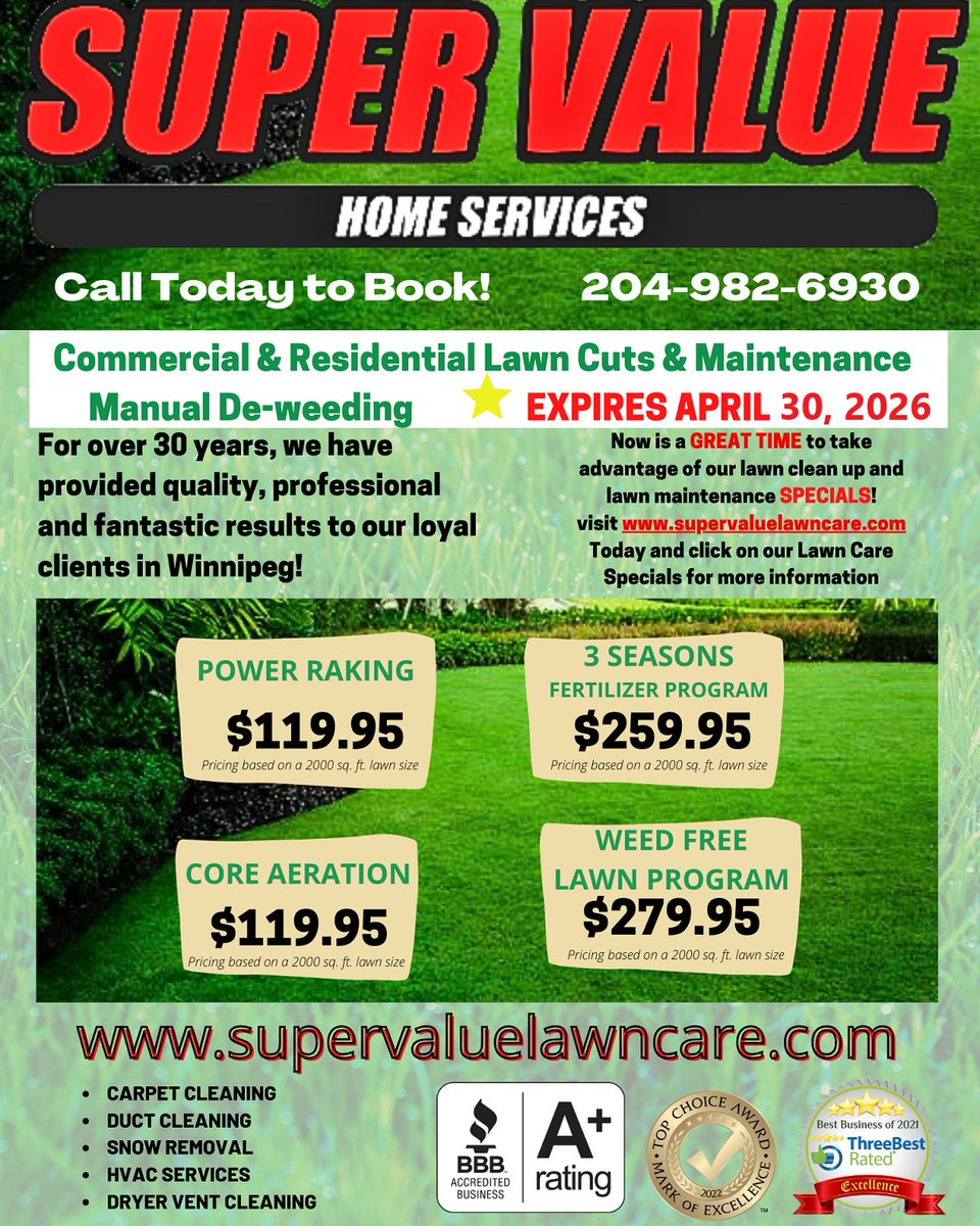 SuperValueHS's tweet image. Love Your Lawn Again This Spring

#springiscoming #springsale #lawncare #seasonal #springlawn #lawnrefresh #shoplocalmb #winnipeg