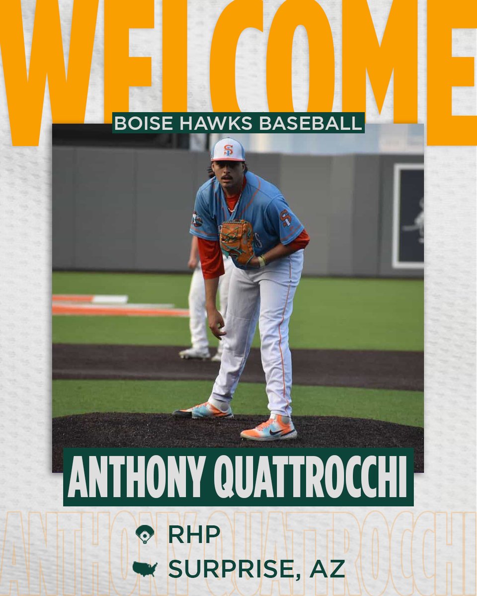 BoiseHawks's tweet photo. WELCOME!

RHP Anthony Quattrocchi will be headed to Boise for the 2026 season! Looking forward to having him on the squad 💪 https://t.co/VO0q2Gz4X2