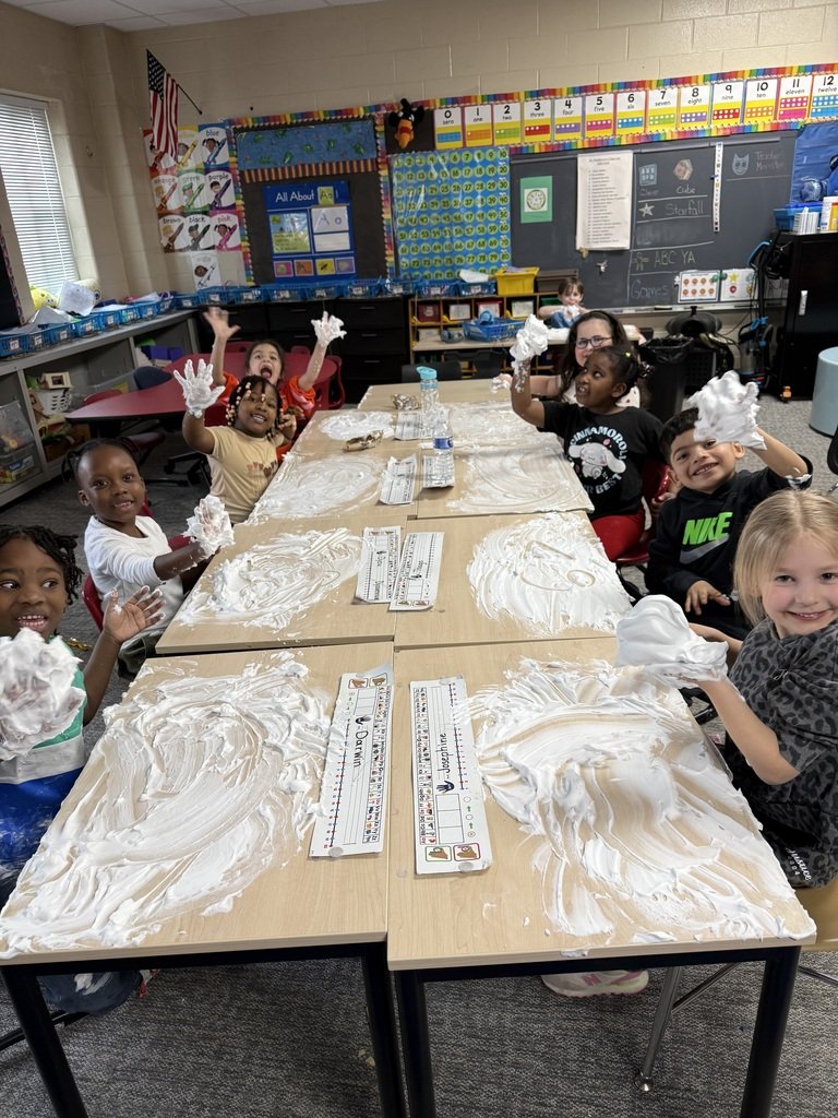 Columbia_AP's tweet photo. Shaving cream word work❤️ https://t.co/xT52CUPGYV