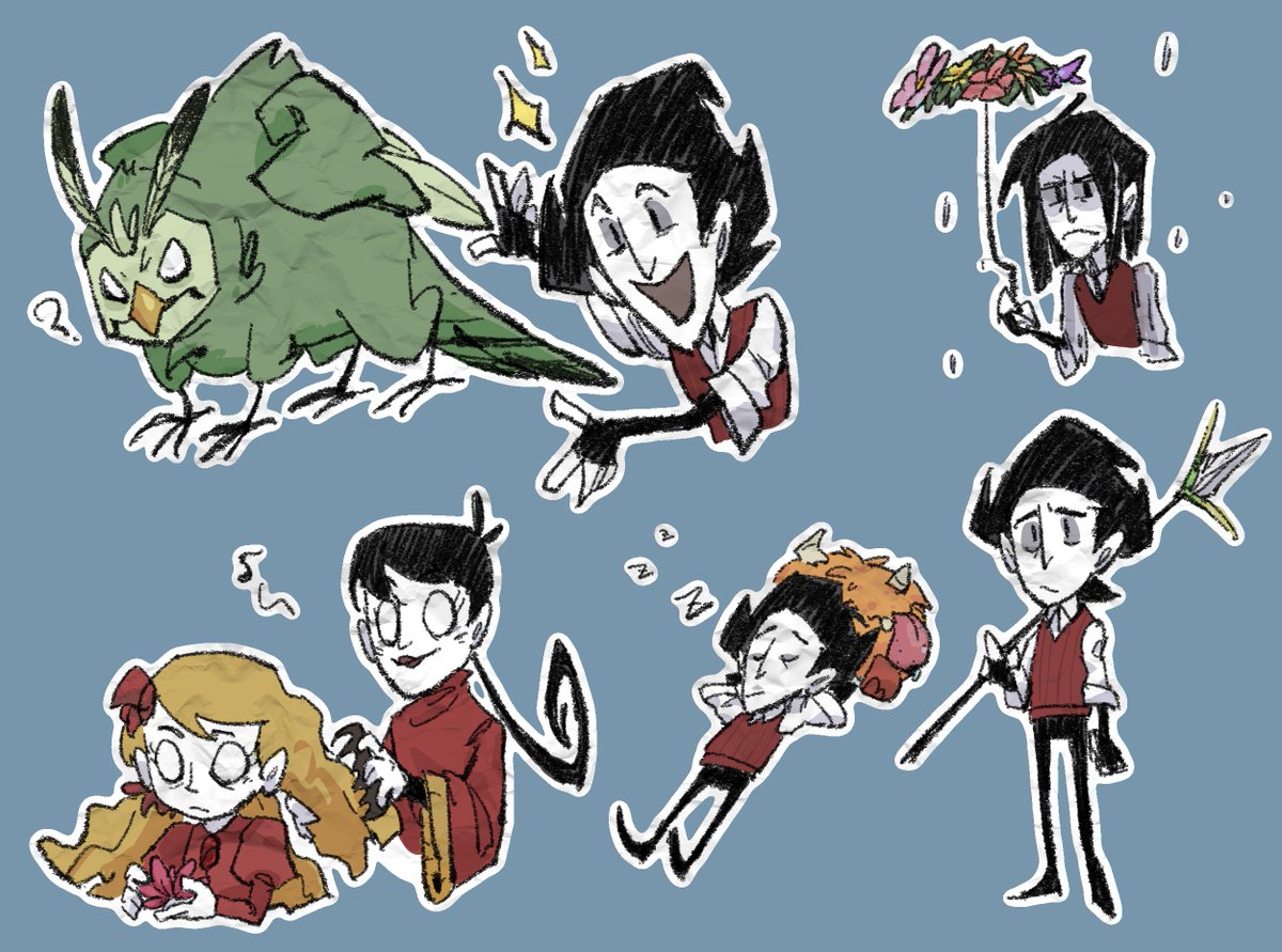 Goldfishinsalt's tweet image. happy birthday Wilson (and also the Don't Starve game :D)
it's been 8 years since i first played it on computer, and some more if you count in watching other streamers play it
all in all, wish Elsewhere a success!
 #DontStarve #dontstarveelsewhere
 #Wilson #dontstarvetogether