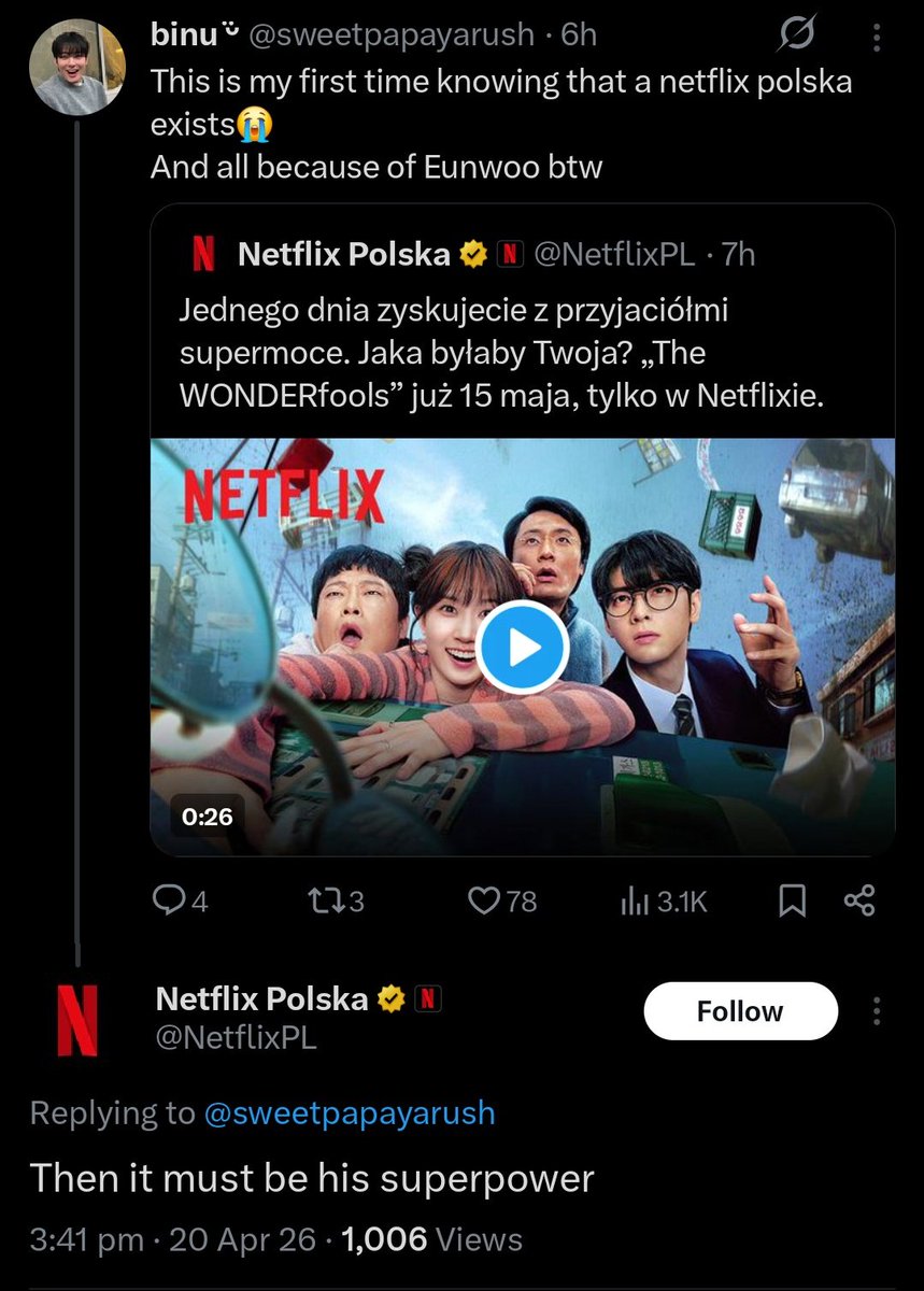 Eunwoo definitely has a lot of Superpowers!!!

To watch Lee Wonjeong's power, tune in to Netflix for -
TheWONDERfools on May 15th
#TheWONDERFools  #원더풀스 #ParkEunbin #ChaEunwoo #차은우