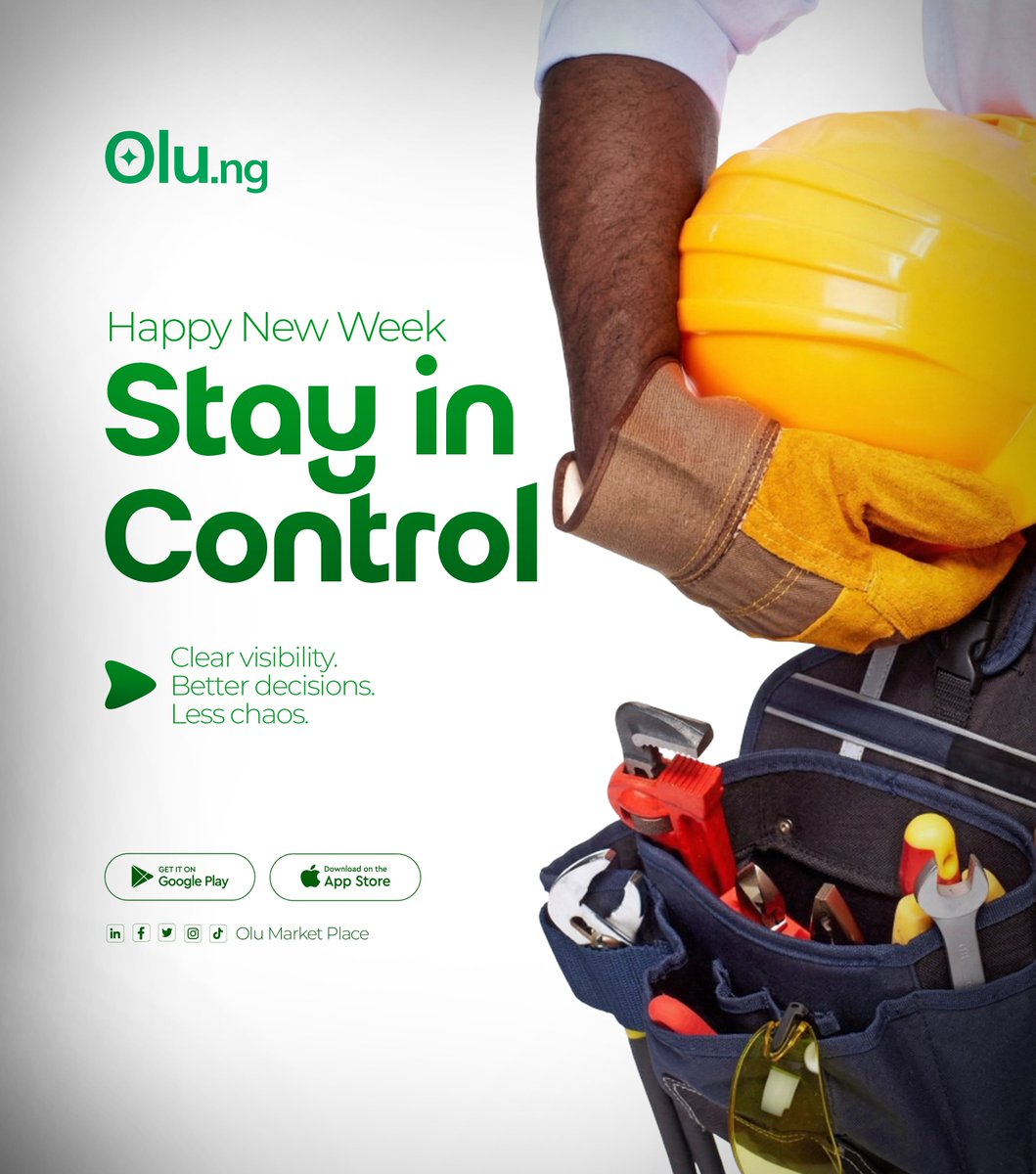olumarketplace1's tweet image. Happy New Week 💚

The best way to stay in control is to stay clear on what needs attention.
Better visibility leads to better decisions, and a lot less chaos.

Olu Marketplace, coming to your doorstep soon.

#AjaxandSchalke #CongratulationsDeborah #Pinovibes #OnaMonday
