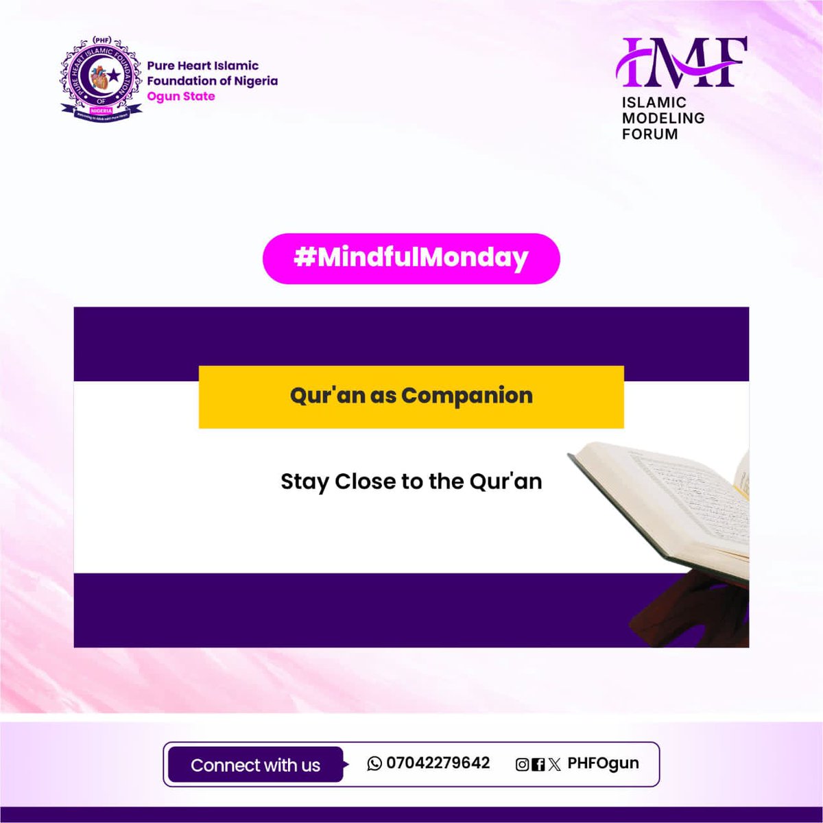 PHFOgun's tweet image. The more you stay with the Qur’an,
the more it stays with you.

#MindfulMonday
#PHFOGUN