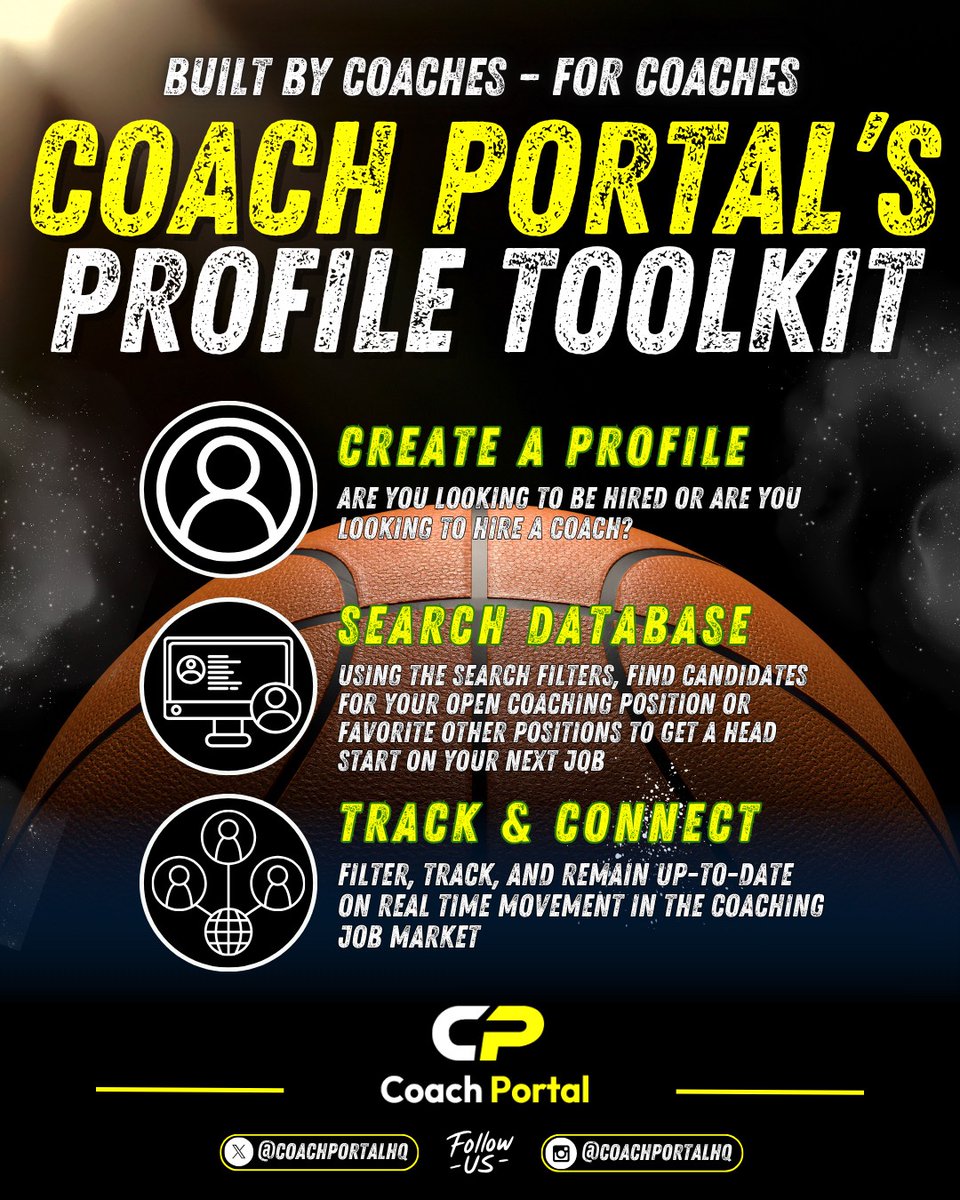 CoachPortalHQ's tweet image. 🟢🔍Coach Portal, the first centralized coaches database, is now OPEN and SEARCHABLE! Check out how it all works!

🔗Register now at coach-portal.com for $2.99 per month!

#coachportal #elevate #coachingjobs