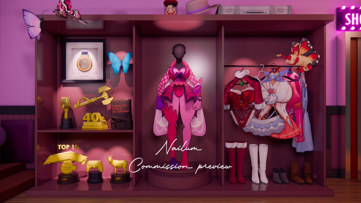 ArtNailum's tweet image. A wardrobe is never just storage, it is a place filled with different styles, moods, and little pieces of who we are.

---background commission---  

commission: @LorianLoc 
Background art: @ArtNailum 

#background #opencommissions #Vtuber #VTuberAssets #loriart